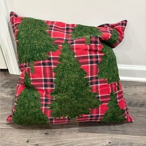 Pottery Barn Festive Red Plaid Christmas Pillow